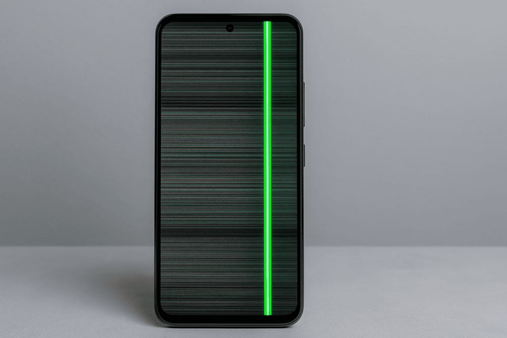 LCD Samsung bergaris hijau